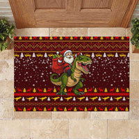 Santassic Park Santa Claus Christmas Rubber Doormat Xmas Holiday Patterns - Wonder Print Shop