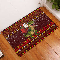 Santassic Park Santa Claus Christmas Rubber Doormat Xmas Holiday Patterns - Wonder Print Shop