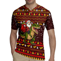 Santassic Park Santa Claus Christmas Rugby Jersey Xmas Holiday Patterns - Wonder Print Shop