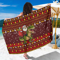 Santassic Park Santa Claus Christmas Sarong Xmas Holiday Patterns - Wonder Print Shop