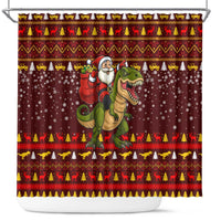 Santassic Park Santa Claus Christmas Shower Curtain Xmas Holiday Patterns - Wonder Print Shop