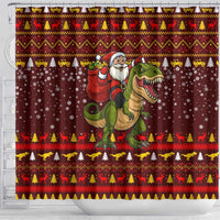 Santassic Park Santa Claus Christmas Shower Curtain Xmas Holiday Patterns - Wonder Print Shop