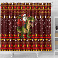 Santassic Park Santa Claus Christmas Shower Curtain Xmas Holiday Patterns - Wonder Print Shop