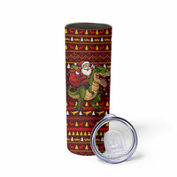 Santassic Park Santa Claus Christmas Skinny Tumbler Xmas Holiday Patterns - Wonder Print Shop