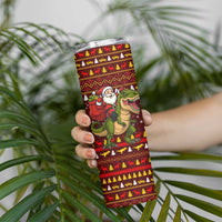 Santassic Park Santa Claus Christmas Skinny Tumbler Xmas Holiday Patterns - Wonder Print Shop