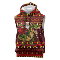 Santassic Park Santa Claus Christmas Sleeveless Hoodie Xmas Holiday Patterns - Wonder Print Shop
