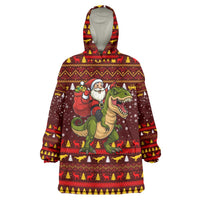 Santassic Park Santa Claus Christmas Wearable Blanket Hoodie Xmas Holiday Patterns - Wonder Print Shop