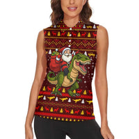 Santassic Park Santa Claus Christmas Women Sleeveless Polo Shirt Xmas Holiday Patterns - Wonder Print Shop
