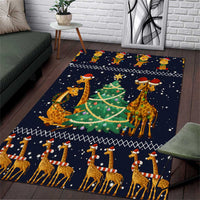 Love Giraffe Christmas Area Rug Xmas Holiday Patterns - Wonder Print Shop
