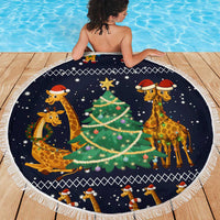 Love Giraffe Christmas Beach Blanket Xmas Holiday Patterns - Wonder Print Shop