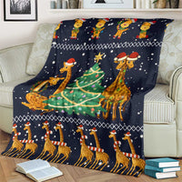 Love Giraffe Christmas Blanket Xmas Holiday Patterns - Wonder Print Shop