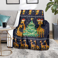 Love Giraffe Christmas Blanket Xmas Holiday Patterns - Wonder Print Shop