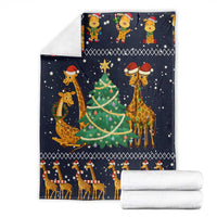 Love Giraffe Christmas Blanket Xmas Holiday Patterns - Wonder Print Shop