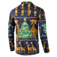 Love Giraffe Christmas Button Sweatshirt Xmas Holiday Patterns - Wonder Print Shop