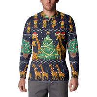 Love Giraffe Christmas Button Sweatshirt Xmas Holiday Patterns - Wonder Print Shop