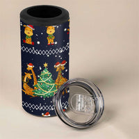 Love Giraffe Christmas 4 in 1 Can Cooler Tumbler Xmas Holiday Patterns - Wonder Print Shop