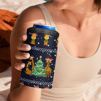 Love Giraffe Christmas 4 in 1 Can Cooler Tumbler Xmas Holiday Patterns - Wonder Print Shop