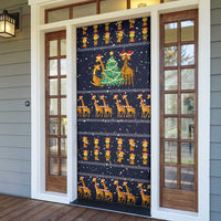 Love Giraffe Christmas Door Cover Xmas Holiday Patterns - Wonder Print Shop