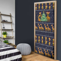 Love Giraffe Christmas Door Cover Xmas Holiday Patterns - Wonder Print Shop