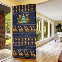 Love Giraffe Christmas Door Cover Xmas Holiday Patterns - Wonder Print Shop
