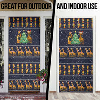Love Giraffe Christmas Door Cover Xmas Holiday Patterns - Wonder Print Shop