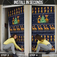 Love Giraffe Christmas Door Cover Xmas Holiday Patterns - Wonder Print Shop