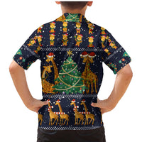 Love Giraffe Christmas Family Matching Mermaid Dress and Hawaiian Shirt Xmas Holiday Patterns - Wonder Print Shop