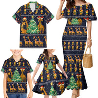 Love Giraffe Christmas Family Matching Mermaid Dress and Hawaiian Shirt Xmas Holiday Patterns - Wonder Print Shop