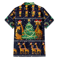 Love Giraffe Christmas Family Matching Off The Shoulder Long Sleeve Dress and Hawaiian Shirt Xmas Holiday Patterns - Wonder Print Shop