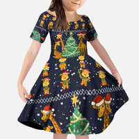 Love Giraffe Christmas Family Matching Off Shoulder Maxi Dress and Hawaiian Shirt Xmas Holiday Patterns - Wonder Print Shop