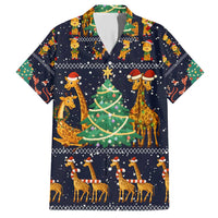 Love Giraffe Christmas Family Matching Short Sleeve Bodycon Dress and Hawaiian Shirt Xmas Holiday Patterns - Wonder Print Shop