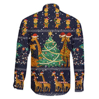 Love Giraffe Christmas Family Matching Short Sleeve Bodycon Dress and Hawaiian Shirt Xmas Holiday Patterns - Wonder Print Shop