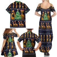 Love Giraffe Christmas Family Matching Summer Maxi Dress and Hawaiian Shirt Xmas Holiday Patterns - Wonder Print Shop