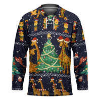 Love Giraffe Christmas Hockey Jersey Xmas Holiday Patterns - Wonder Print Shop