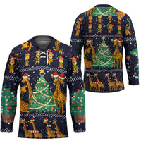 Love Giraffe Christmas Hockey Jersey Xmas Holiday Patterns - Wonder Print Shop