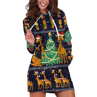 Love Giraffe Christmas Hoodie Dress Xmas Holiday Patterns - Wonder Print Shop