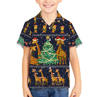 Love Giraffe Christmas Kid Hawaiian Shirt Xmas Holiday Patterns - Wonder Print Shop