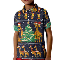 Love Giraffe Christmas Kid Polo Shirt Xmas Holiday Patterns - Wonder Print Shop