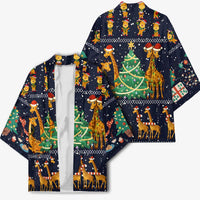 Love Giraffe Christmas Kimono Xmas Holiday Patterns - Wonder Print Shop