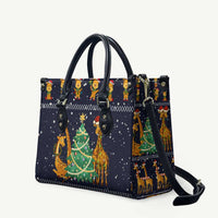 Love Giraffe Christmas Leather Bag Xmas Holiday Patterns - Wonder Print Shop