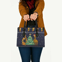 Love Giraffe Christmas Leather Bag Xmas Holiday Patterns - Wonder Print Shop