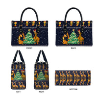 Love Giraffe Christmas Leather Bag Xmas Holiday Patterns - Wonder Print Shop