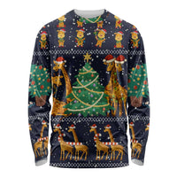 Love Giraffe Christmas Long Sleeve Shirt Xmas Holiday Patterns - Wonder Print Shop