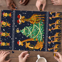 Love Giraffe Christmas Puzzle Xmas Holiday Patterns - Wonder Print Shop