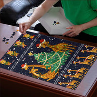 Love Giraffe Christmas Puzzle Xmas Holiday Patterns - Wonder Print Shop