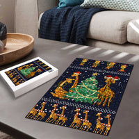 Love Giraffe Christmas Puzzle Xmas Holiday Patterns - Wonder Print Shop