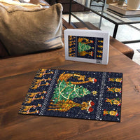 Love Giraffe Christmas Puzzle Xmas Holiday Patterns - Wonder Print Shop