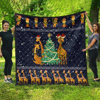Love Giraffe Christmas Quilt Xmas Holiday Patterns - Wonder Print Shop