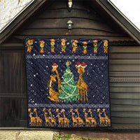 Love Giraffe Christmas Quilt Xmas Holiday Patterns - Wonder Print Shop