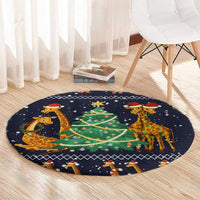Love Giraffe Christmas Round Carpet Xmas Holiday Patterns - Wonder Print Shop